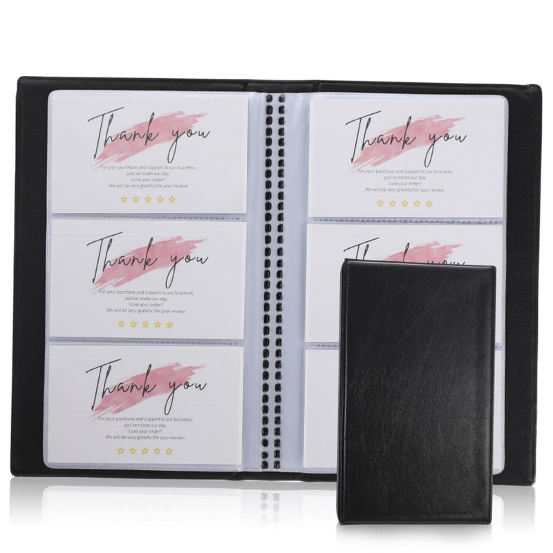 Business Card Organizer with Pockets for Professionals Easy Access Black - Image 2