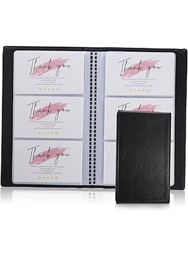 Business Card Organizer with Pockets for Professionals Easy Access Black - Image 1