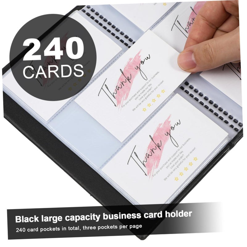 Business Card Organizer with Pockets for Professionals Easy Access Black - Image 4