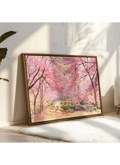 Home Gallery Abstract Framed Portrait Of Garden Table Set Flower Pots With Small Bushes  - Image 1