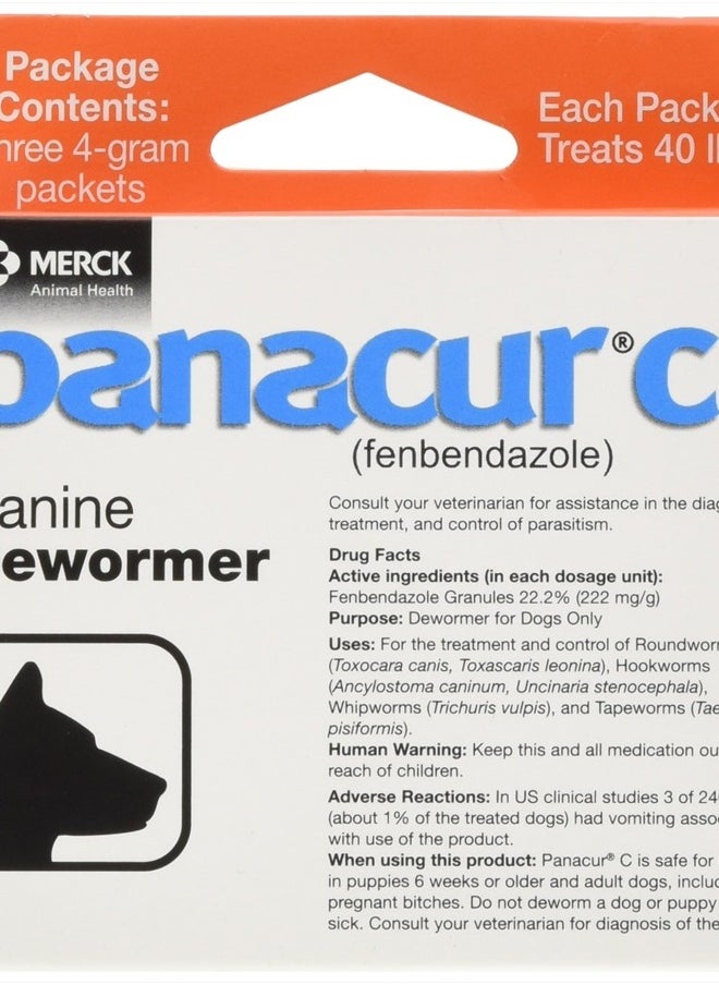 Panacur C Canine Dewormer (Fenbendazole), 4 Gram,Red  - Image 1