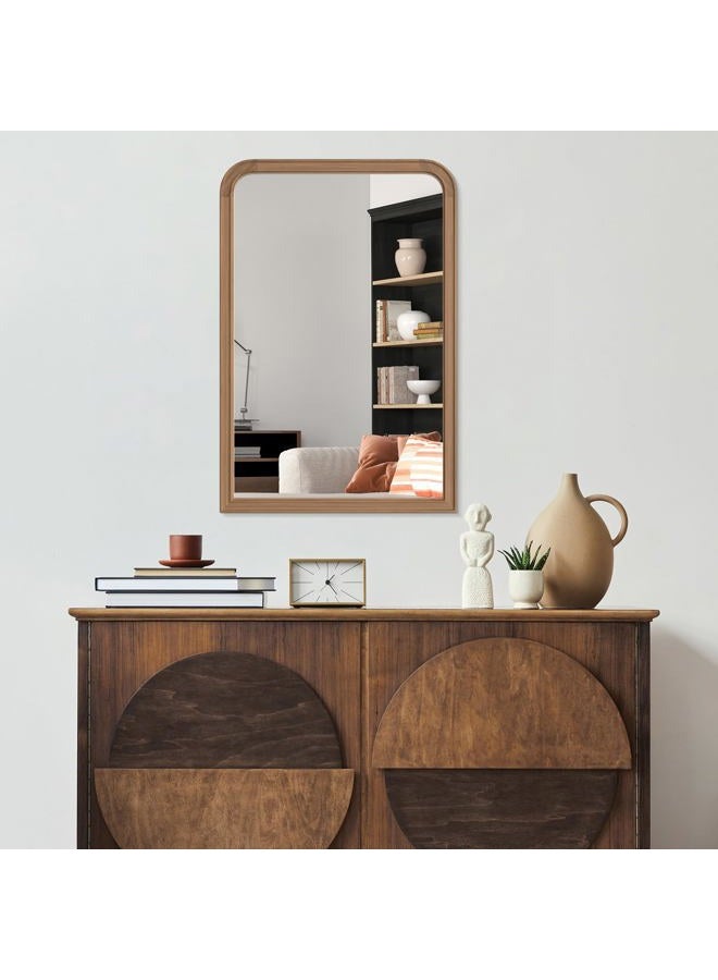 WallBeyond Wood Bathroom Mirrors for Wall Mounted, 24" x 36" Rustic Wood Frame Wall Mirrors Decorative for Living Room or Bedroom Vanity Mirror, Honey-Colored - Image 3