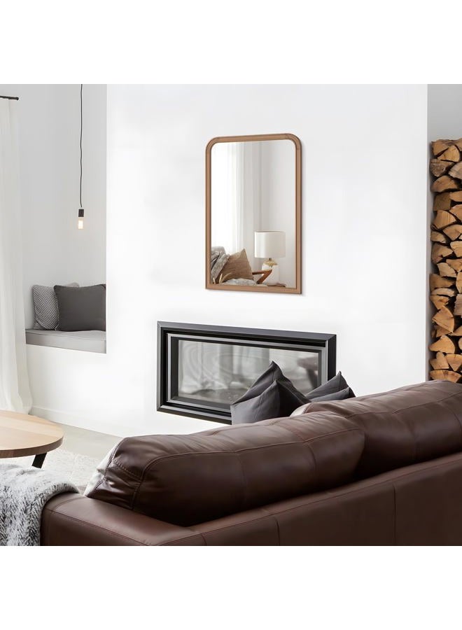 WallBeyond Wood Bathroom Mirrors for Wall Mounted, 24" x 36" Rustic Wood Frame Wall Mirrors Decorative for Living Room or Bedroom Vanity Mirror, Honey-Colored - Image 4