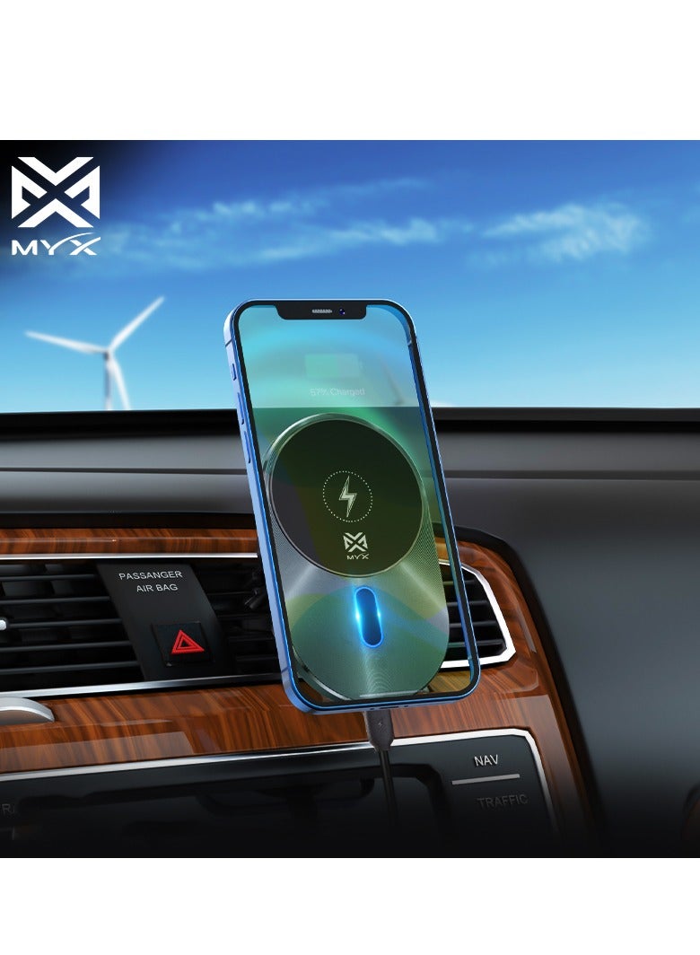 MYX Magnetic Wireless Fast Charging In- Car Phone Holder - MY91 - Image 4