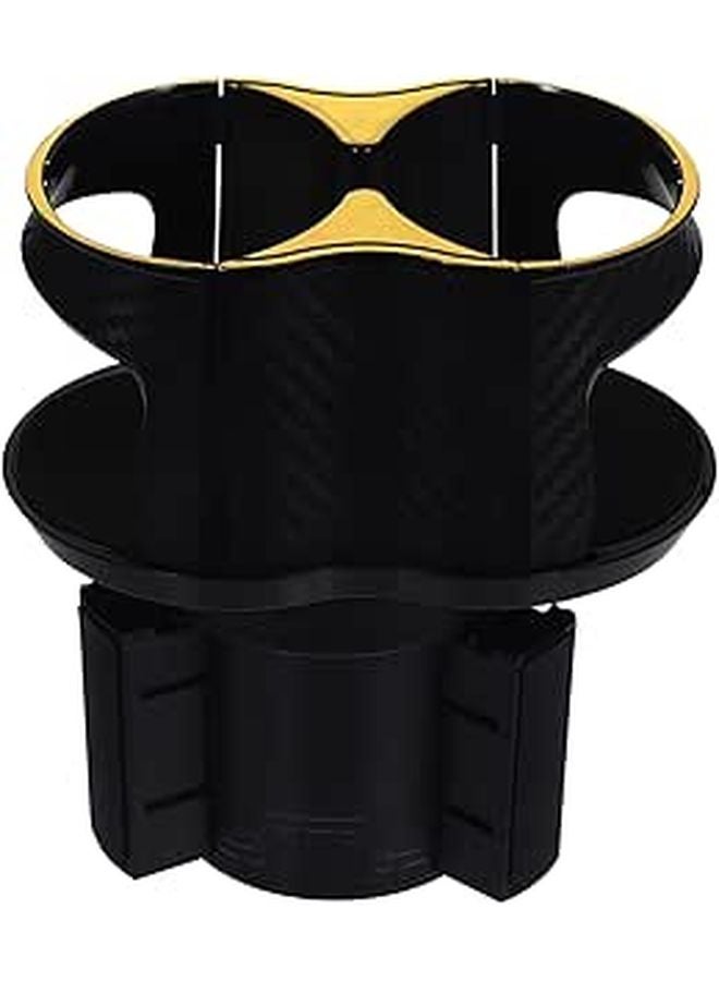 Rotatable Car Cup Holder Expander Compatible with Yeti Tumbler Black Gold Base - Image 1