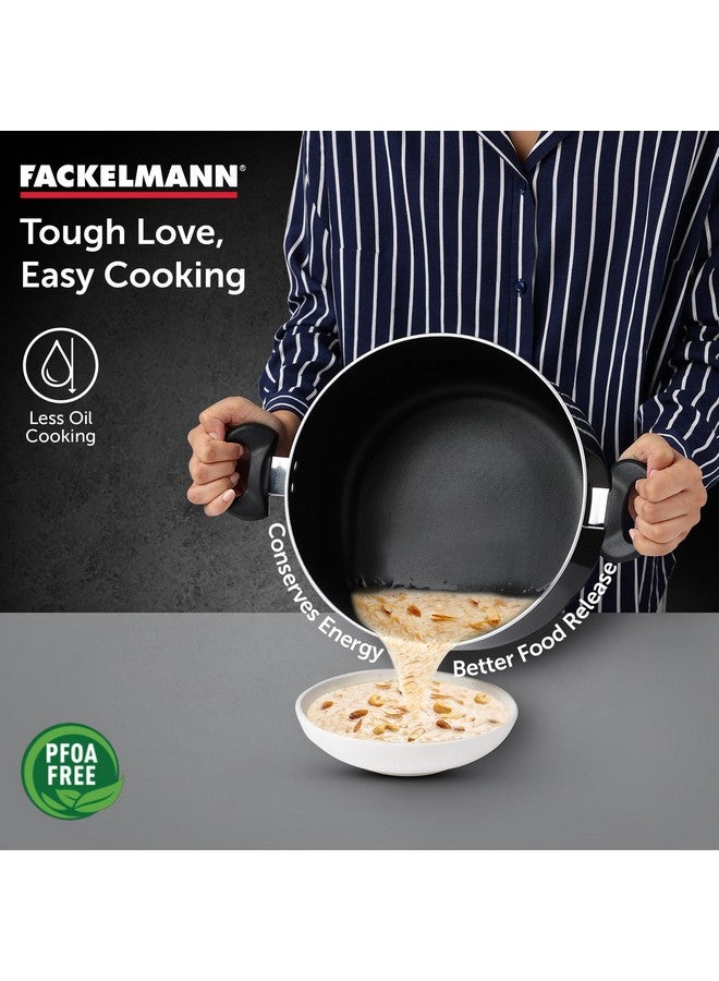 Fackelmann Quartz Nonstick Biryani Pot, Handi Casserole w Glass Lid 28Cm | Greblon German Technology | Non-Toxic PFOA & BPA-Free | Induction Base- All Stoves | Anti-Scratch, Cool Handle | Black - Image 2