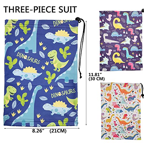 Outrip Kids Ski Mask Fleece Neck Gaiter Warmer Winter Face Cover Scarf Balaclava for Boys Girls (Dinosaur 3PCS) - Image 4