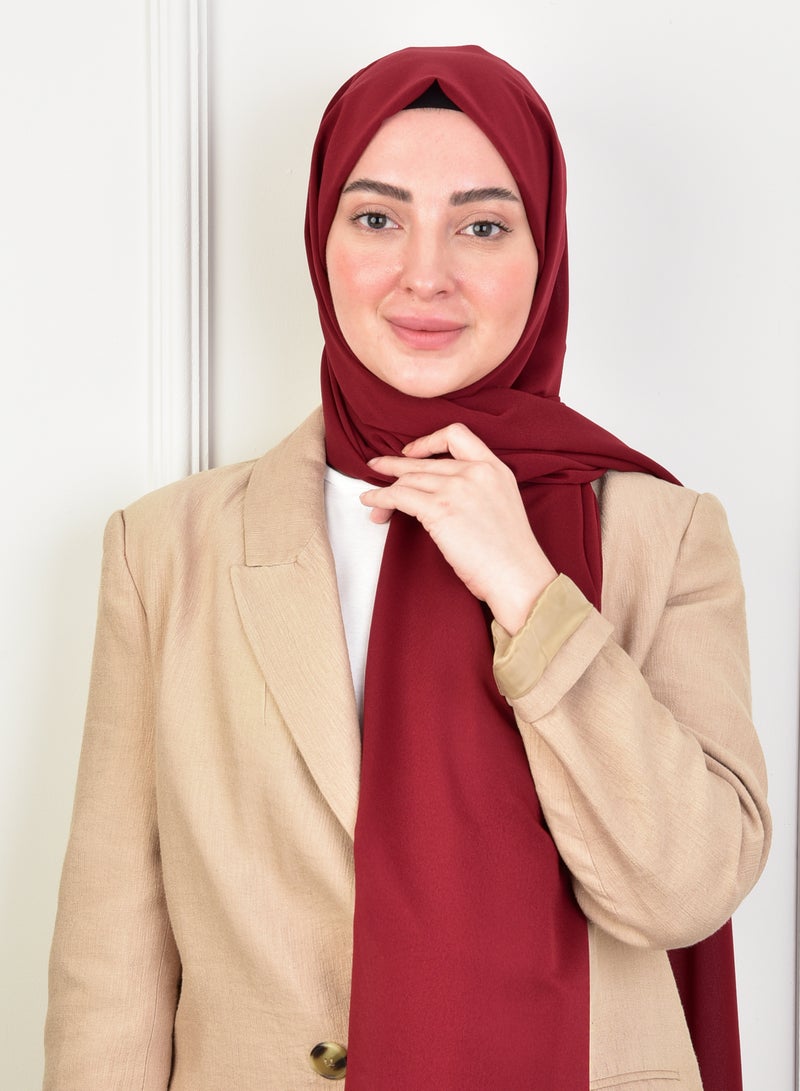 حجاب احمر أنيق: قابل للتنفس، خفيف الوزن، ثابت، مقاوم للتجاعيد – مثالي لجميع الفصول