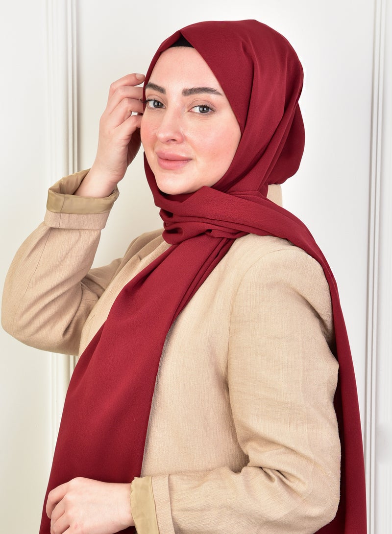 حجاب احمر أنيق: قابل للتنفس، خفيف الوزن، ثابت، مقاوم للتجاعيد – مثالي لجميع الفصول