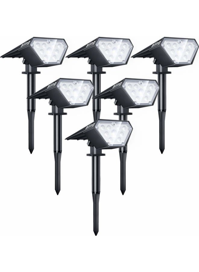 Biling Solar Spot Lights Outdoor, 2-in-1 Solar Landscape Lights 12 LED Bulbs Solar Powered Lights IP67 Waterproof Adjustable Wall Light for Patio Pathway Yard Garden Driveway Pool - White(6 Pack) - Image 1