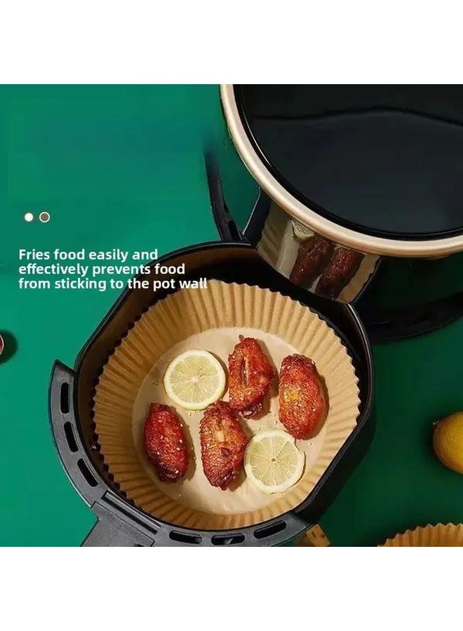 100 Yellow Round Air Fryer Plates Heat Resistant Non Stick Oil Absorbing Leak Proof - Image 5