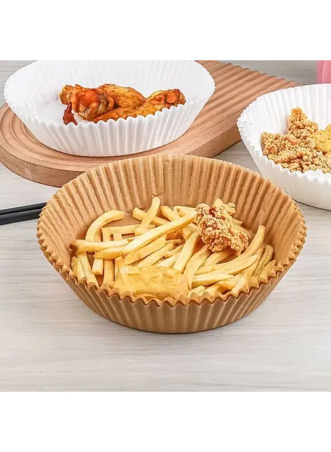 100 Yellow Round Air Fryer Plates Heat Resistant Non Stick Oil Absorbing Leak Proof - Image 4
