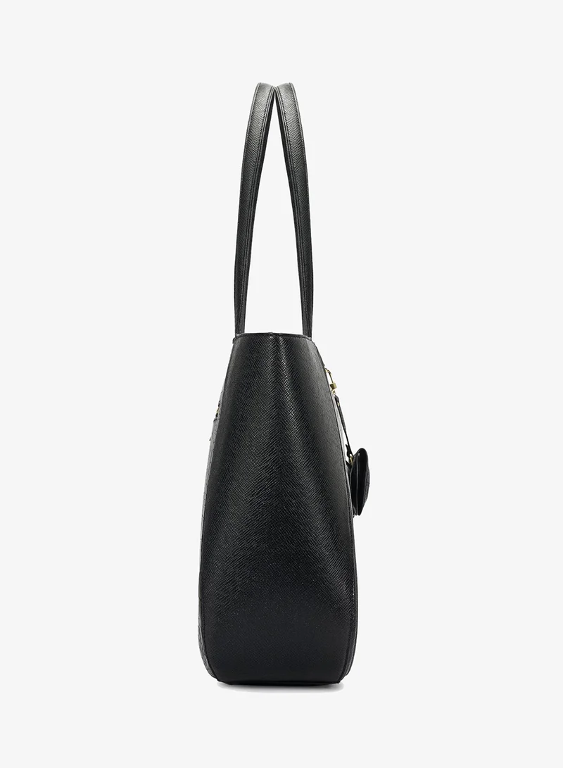 Da Milano black Large Croco Franzy Leather Tote - Black for Women | Best Price UAE