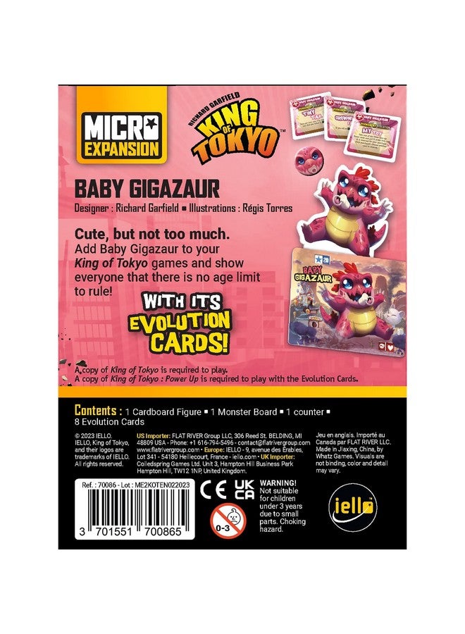 IELLO King of Tokyo: Baby Gigazaur Micro Expansion - Iello, Card Game Expansion to Play with King of Tokyo Base Game - Image 2