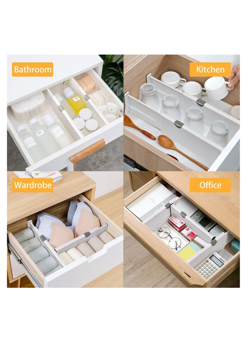 Arabest Drawer Dividers Pack of 4 Expandable Dresser Drawer Organizers With Anti Scratch Foam Edges Adjustable Drawer Organization Separators for Kitchen Bedroom Bathroom and Office Drawers  - Image 5