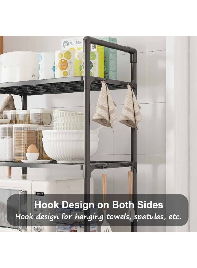 Anmi 5-Tier Kitchen Storage Rack, Shelving Unit on Rolling Cart for Garage, Kitchen, Basement, Pantry, Storage Shelves , Large Capacity, Black - Image 3