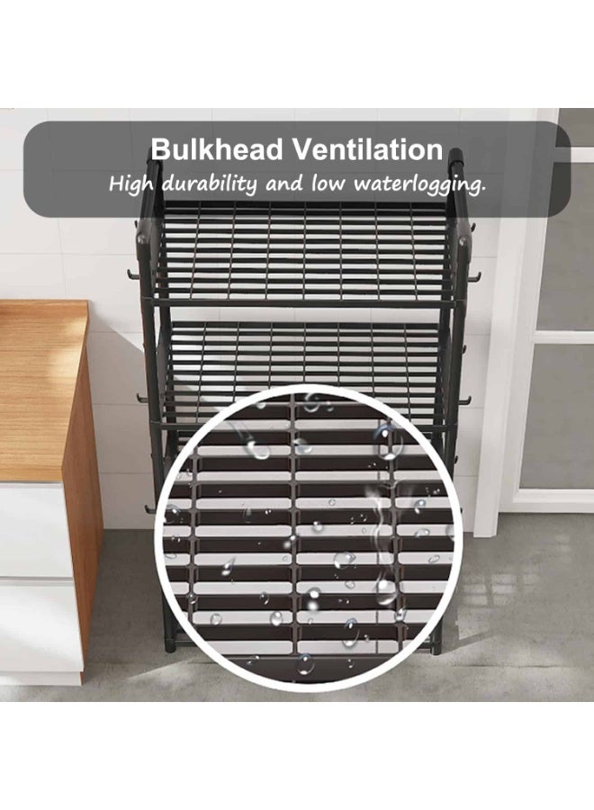 Anmi 5-Tier Kitchen Storage Rack, Shelving Unit on Rolling Cart for Garage, Kitchen, Basement, Pantry, Storage Shelves , Large Capacity, Black - Image 4