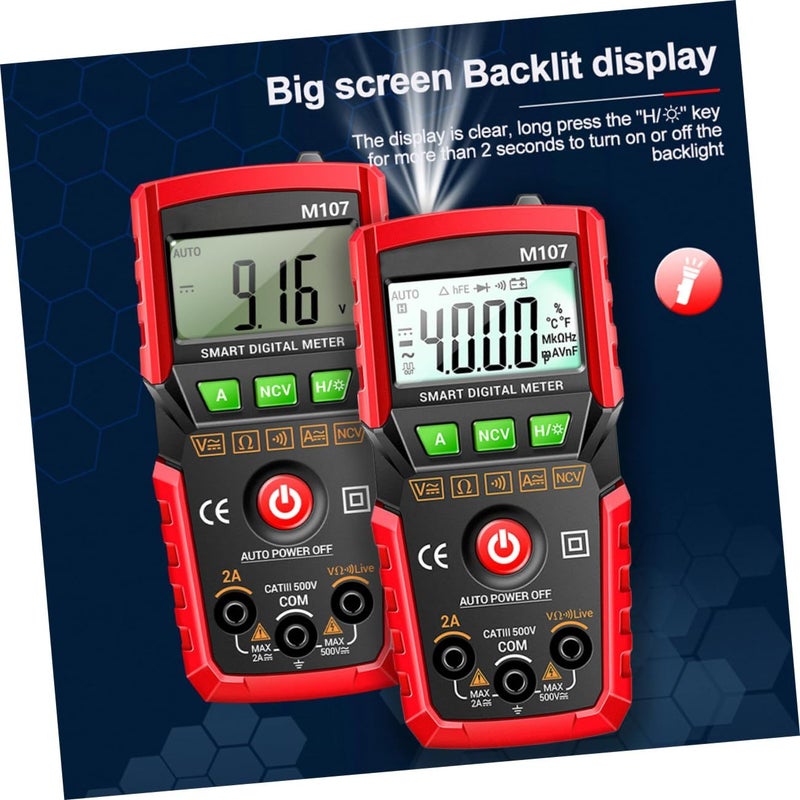 Professional Auto Ranging Digital Multimeter 4000 Counts Voltage Tester For AC DC Measurement - Image 5