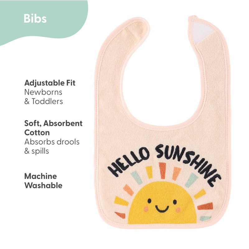 The Peanut Shell The Peanutshell Baby Boy or Girl Terry Bibs Set of 10-100% Cotton, Soft, Absorbent Baby Bibs, Unisex Toddler Boy or Girl Set, Newborn & Infant - Sunshine - Image 2