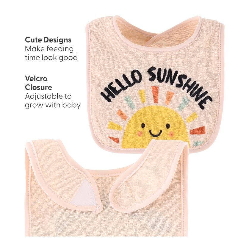 The Peanut Shell The Peanutshell Baby Boy or Girl Terry Bibs Set of 10-100% Cotton, Soft, Absorbent Baby Bibs, Unisex Toddler Boy or Girl Set, Newborn & Infant - Sunshine - Image 3