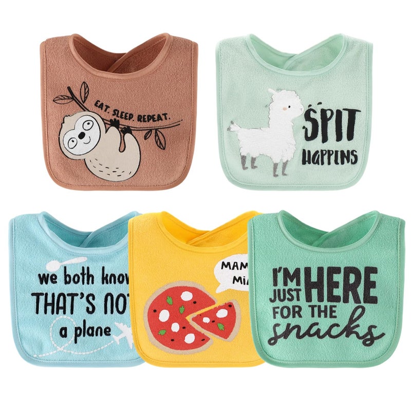 The Peanut Shell The Peanutshell Baby Boy or Girl Terry Bibs Set of 10-100% Cotton, Soft, Absorbent Baby Bibs, Unisex Toddler Boy or Girl Set, Newborn & Infant - Sunshine - Image 4