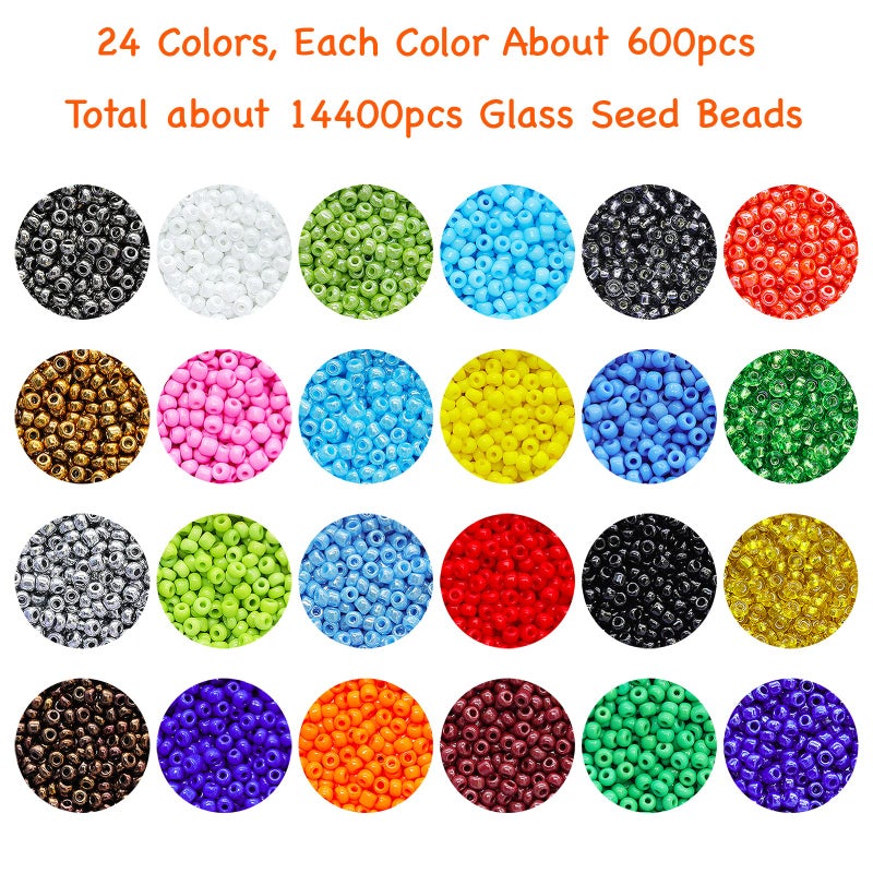 Bala&Fillic Glass Seed Beads 11/0 Seed Beads About 15600pcs in Box 24 Multicolor Assortment Craft Seed Beads for Jewelry Making (About 650pcs/Color, 24 Colors - Image 2