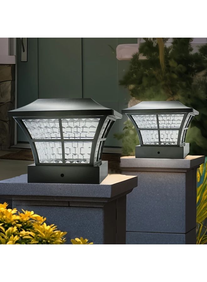 2 Pcs Black Solar Powered Outdoor LED Floodlight Rechargeable For Patio Pathway - Image 1