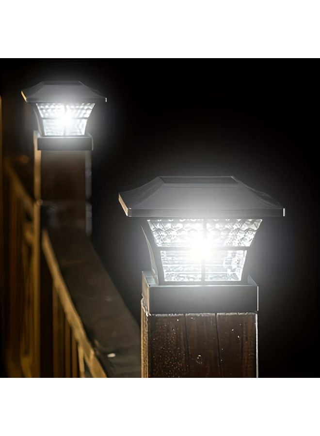 2 Pcs Black Solar Powered Outdoor LED Floodlight Rechargeable For Patio Pathway - Image 3