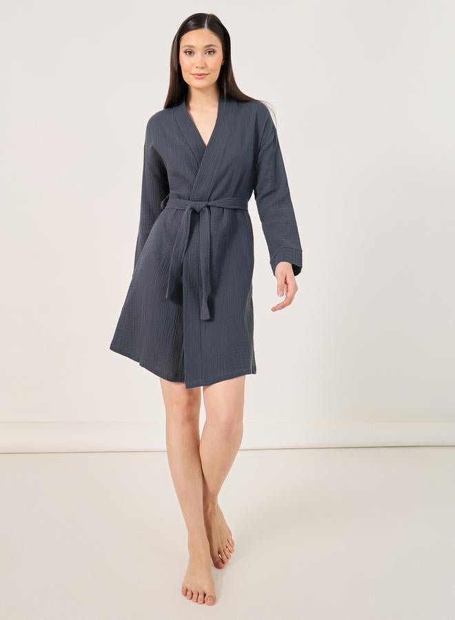 Styli Cotton Gauze Belted Robe  - Image 1