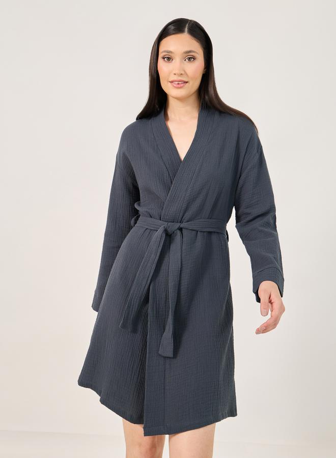 Styli Cotton Gauze Belted Robe  - Image 2