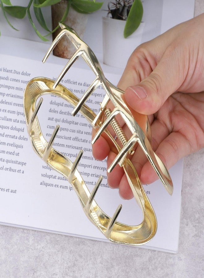 Ymapinc Large Gold Claw Clip for Women, Cute Cloud Hair Clips for Thick & Thin Hair, Non-Slip Metal Wave Shaped Barrette for Women Styling Accessories - Image 3