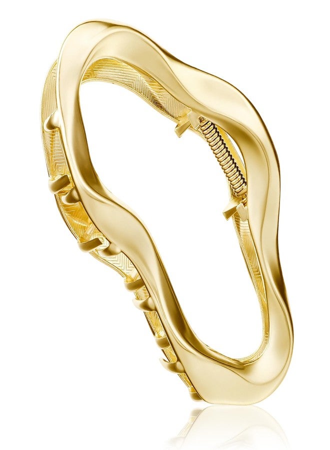 Ymapinc Large Gold Claw Clip for Women, Cute Cloud Hair Clips for Thick & Thin Hair, Non-Slip Metal Wave Shaped Barrette for Women Styling Accessories - Image 1