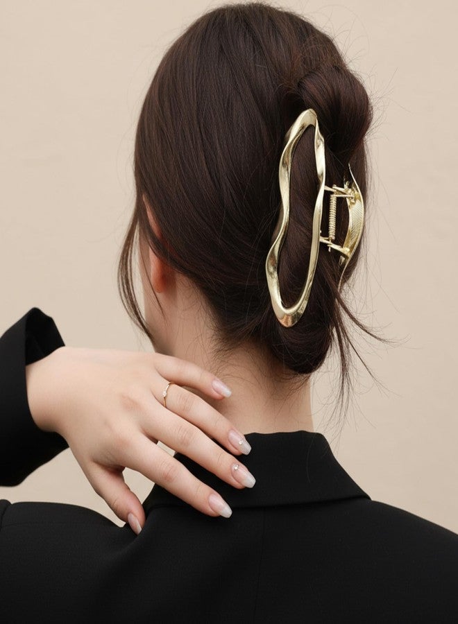 Ymapinc Large Gold Claw Clip for Women, Cute Cloud Hair Clips for Thick & Thin Hair, Non-Slip Metal Wave Shaped Barrette for Women Styling Accessories - Image 4