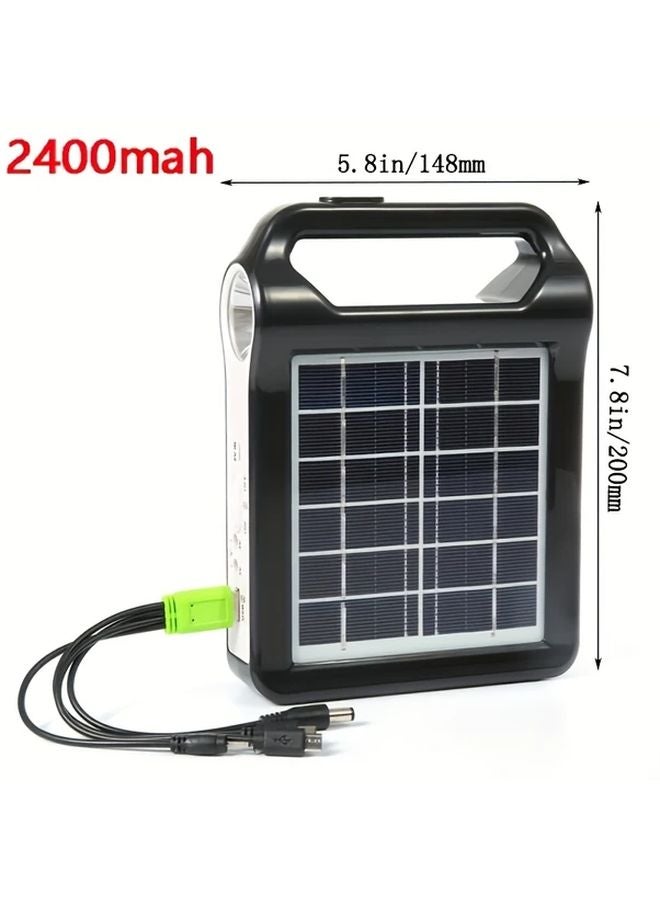 نظام مولد شمسي محمول 6 فولت مع شاحن USB وإضاءة ولوحة شمسية - Image 1