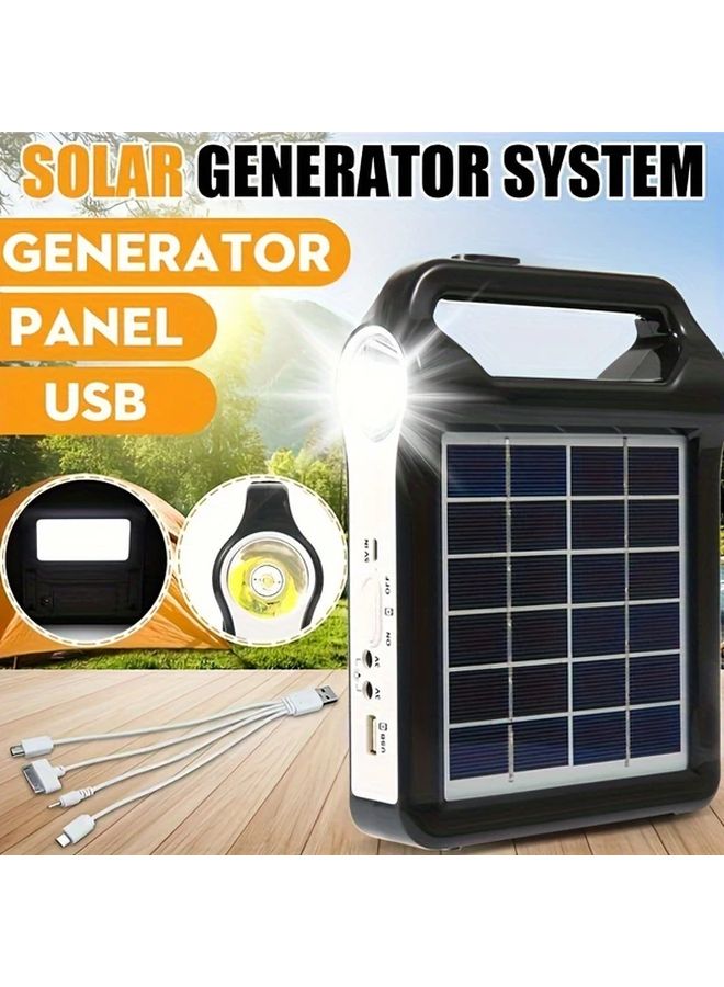 نظام مولد شمسي محمول 6 فولت مع شاحن USB وإضاءة ولوحة شمسية - Image 2
