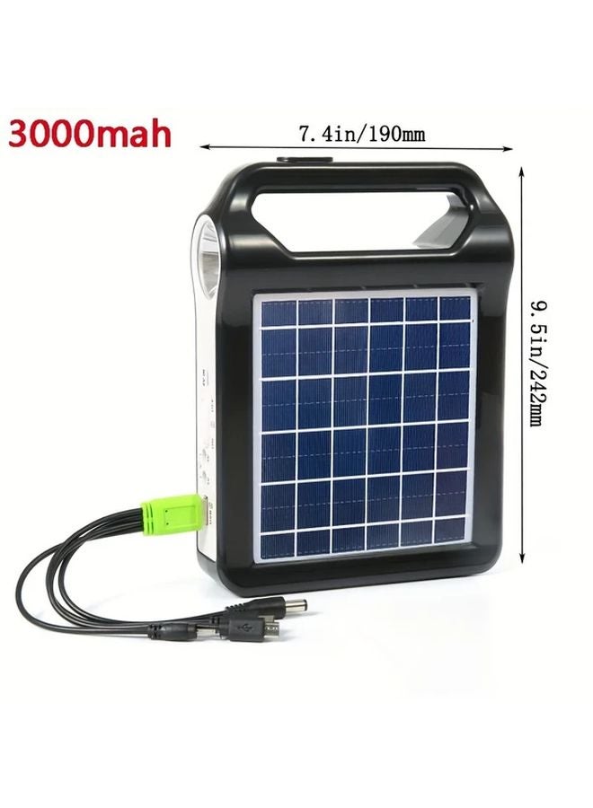نظام مولد شمسي محمول 6 فولت مع شاحن USB وإضاءة ولوحة شمسية - Image 5