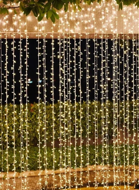 3 Meters Yellow LED Curtain -  Branches, Indoor , LED Light Source, Ramadan Decoration
