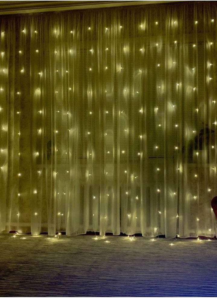 NAGAFA SHOP - 3 Meters Yellow LED Curtain -  Branches, Indoor , LED Light Source, Ramadan Decoration - Image 1