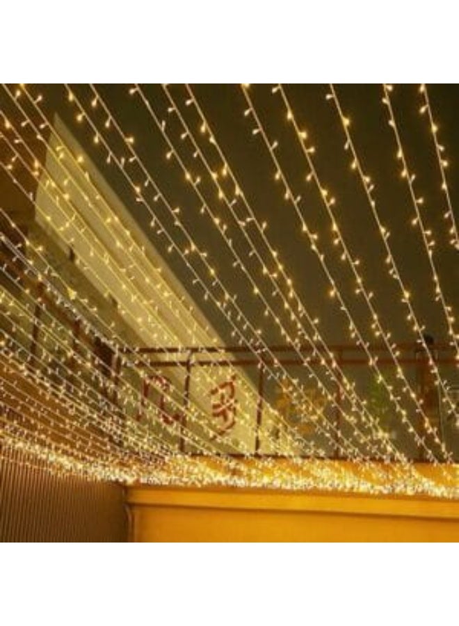 نجفة شوب ستارة ليد لزينة رمضان او خطوبه , مناسبه لجميع مناسباتك السعيده  - 3 *3متر، 16فرع,  320 لمبه ، لون أصفر وورم - Image 3