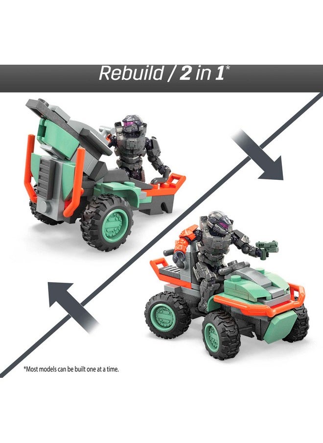 Mega Brands MEGA Halo Toy Vehicle Building Set, UNSC Mongoose Outriders with 130 Pieces, 4 Micro Action Figures and Accessories, Gift Ideas for Kids  - Image 2