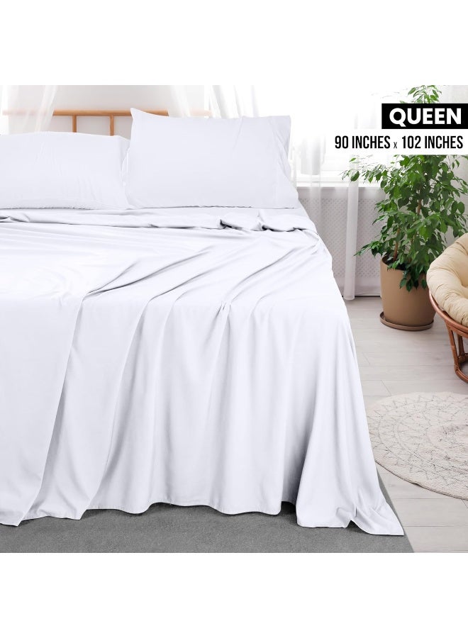 Utopia Bedding Flat Sheets Pack of 6 Soft Brushed Microfiber Fabric Shrinkage Fade Resistant Top Sheets Easy Care Queen White - Image 5
