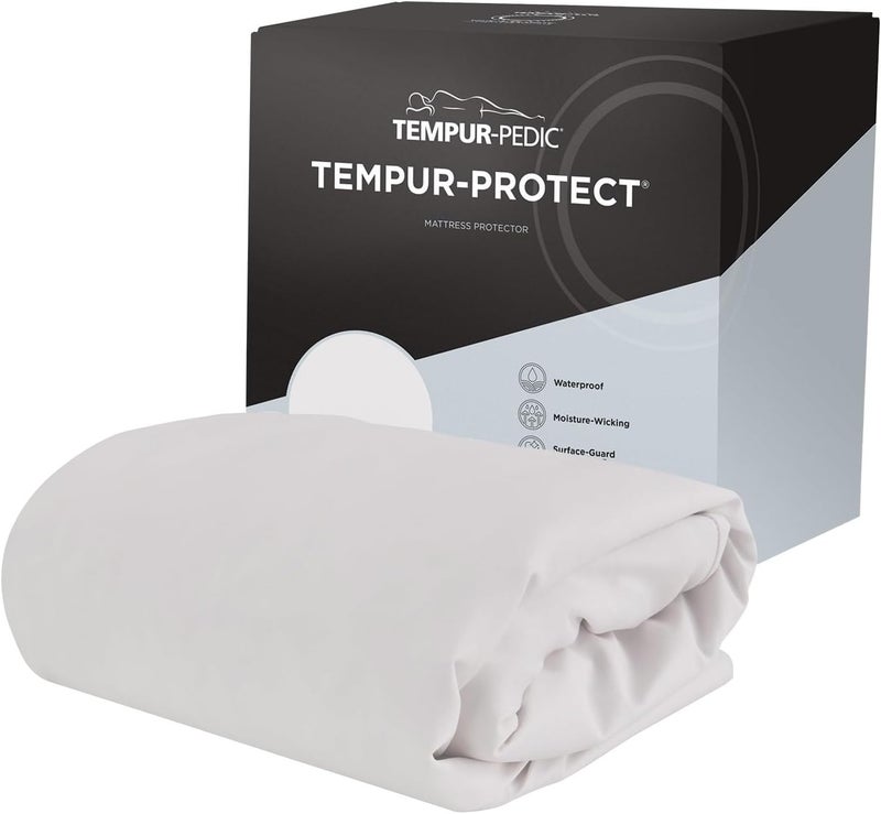 Tempur-Pedic TEMPUR-Protect Waterproof Mattress Protector, Full, White - Image 1