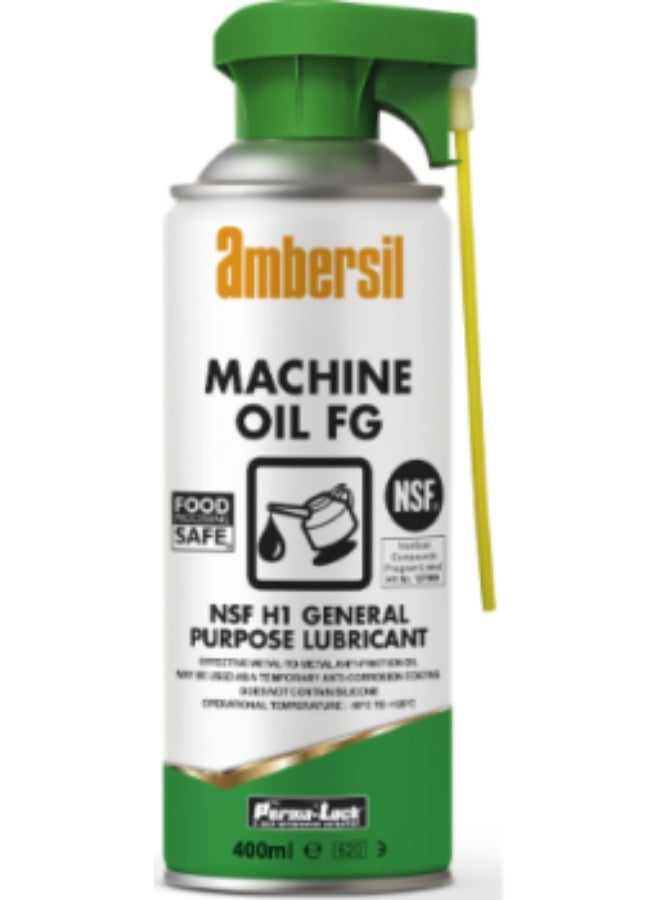 امبيرسيل AMBERSIL MACHINE OIL FG Perma-Lock NSF H1 General purpose lubricant 400ML زيت تشحيم واختراق عام عالي الكفاءة والفاعلية، مصمم للاستخدام في معدات تجهيز الأغذية - Image 1