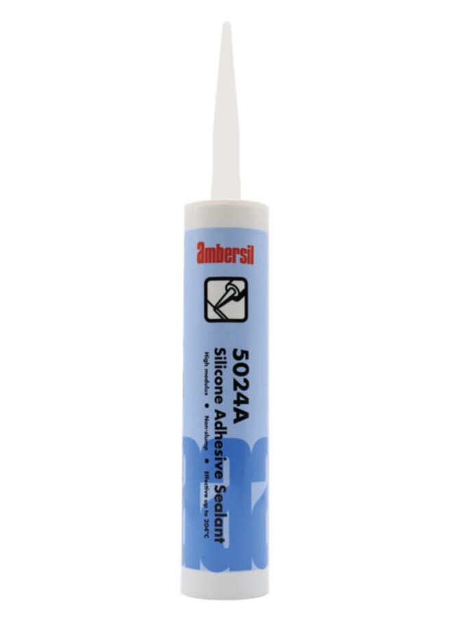 Ambersil 5024A Silicone Sealant white 310ML High-performance silicone adhesive and sealant for glass and metal work - Image 1