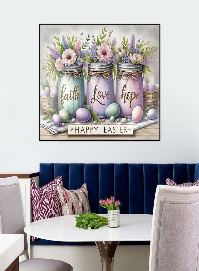 Fotasmua Easter Diamond Art Kits for Adults, Faith, Hope, Love Wishing Bottle Diamond Painting Kits for Adults Beginners, 5D DIY Full Drill Diamond Dots Paintings Gem Arts Crafts for Home Wall Decor 16x12 In - Image 3