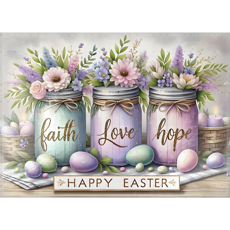 Fotasmua Easter Diamond Art Kits for Adults, Faith, Hope, Love Wishing Bottle Diamond Painting Kits for Adults Beginners, 5D DIY Full Drill Diamond Dots Paintings Gem Arts Crafts for Home Wall Decor 16x12 In - Image 1