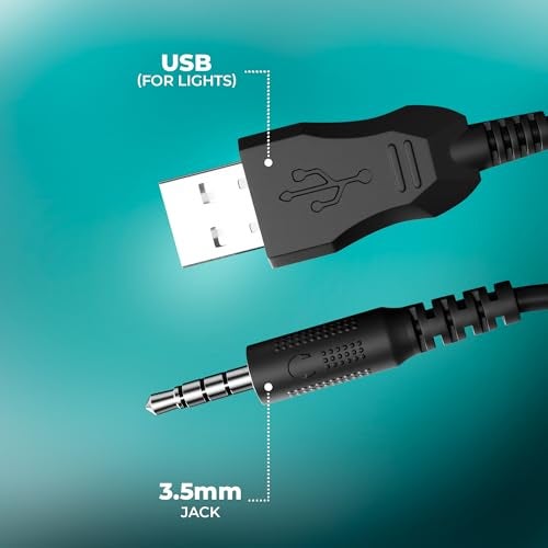 ZEBRONICS Jupiter 3.5mm Premium Gaming Over Ear Headphone with 50mm Neodymium Drivers, Extra Soft Ear Cushion,Suspension Headband, Braided Cable,Volume Controller, Multicolor Lights, Pop Filter - Image 5