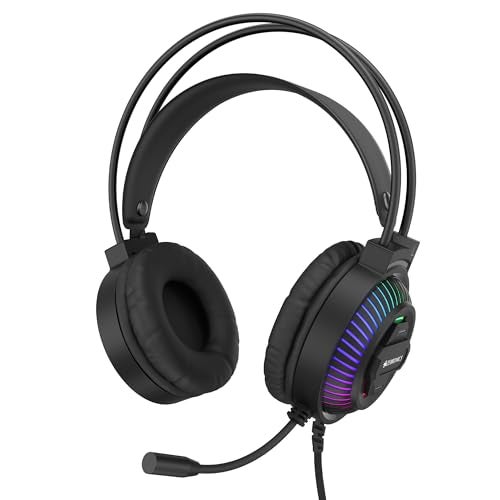 ZEBRONICS Jupiter 3.5mm Premium Gaming Over Ear Headphone with 50mm Neodymium Drivers, Extra Soft Ear Cushion,Suspension Headband, Braided Cable,Volume Controller, Multicolor Lights, Pop Filter - Image 1