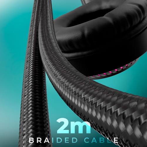 ZEBRONICS Jupiter 3.5mm Premium Gaming Over Ear Headphone with 50mm Neodymium Drivers, Extra Soft Ear Cushion,Suspension Headband, Braided Cable,Volume Controller, Multicolor Lights, Pop Filter - Image 4
