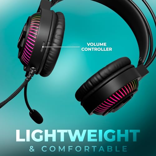 ZEBRONICS Jupiter 3.5mm Premium Gaming Over Ear Headphone with 50mm Neodymium Drivers, Extra Soft Ear Cushion,Suspension Headband, Braided Cable,Volume Controller, Multicolor Lights, Pop Filter - Image 3
